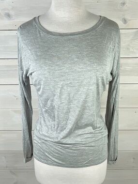 David Lerner Gray Modern Long Sleeve T-Shirt Womens Size Medium - NWT